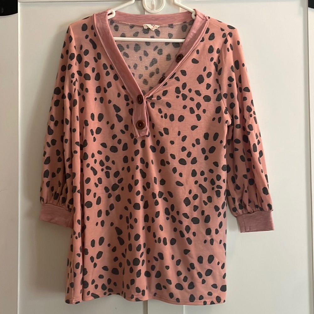 Bibi dotted coral/pink top